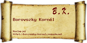 Borovszky Kornél névjegykártya