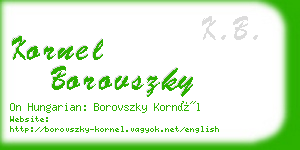 kornel borovszky business card